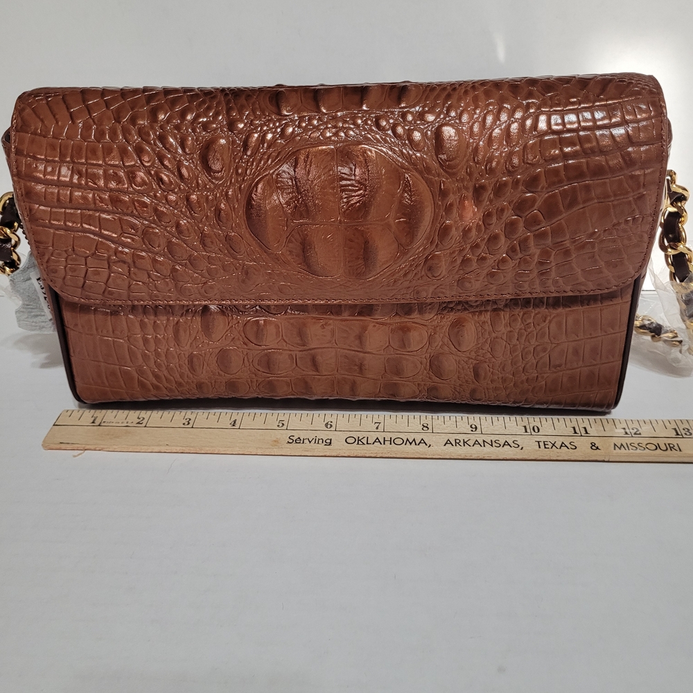 NOS The FIND Brown Croc Embossed Chain Strap Shoulder Purse